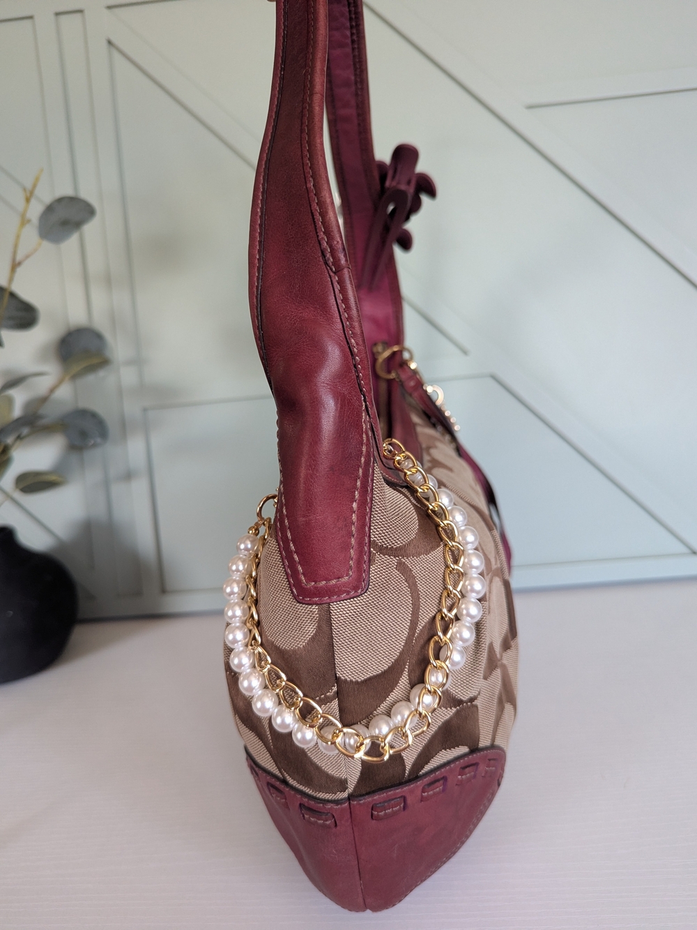 vintage Coach Ergo Signature Pleated Hobo Shoulder Bag - Picture 5 of 14